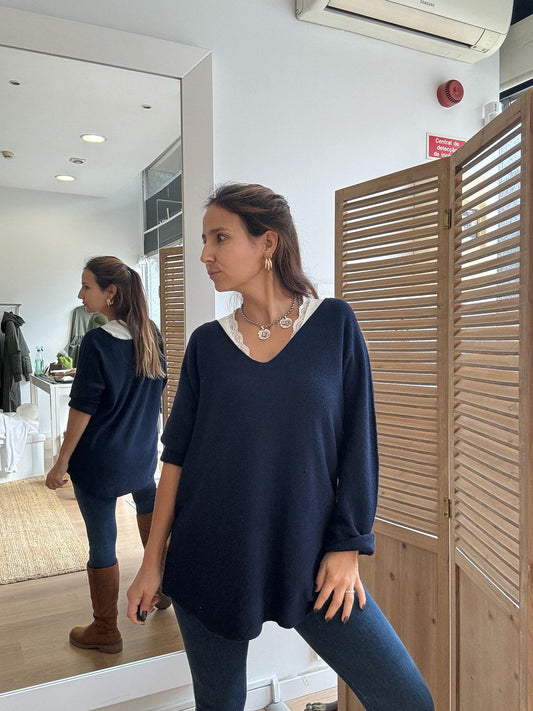 Malha Mariana Decote Redondo/decote em V
