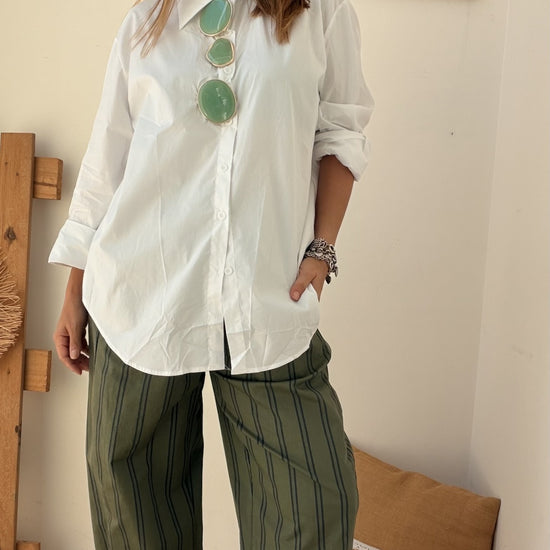 Camiseiro Esmeralda da Paprika, camisa de algodão com gola