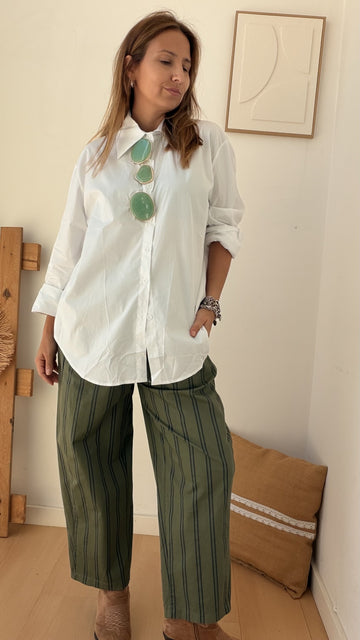Camiseiro Esmeralda da Paprika, camisa de algodão com gola