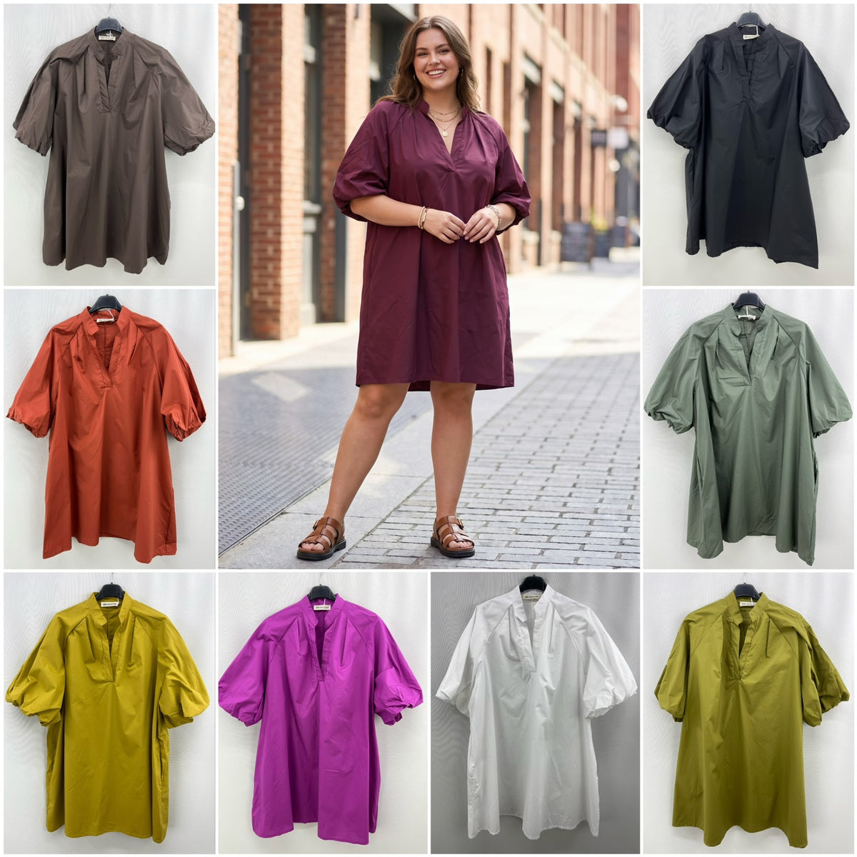 Vestido em popelina de algodão