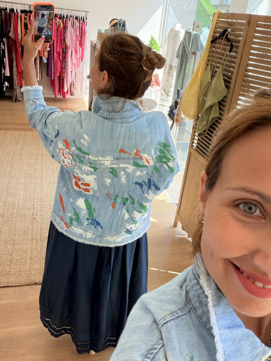 Blusão Jeans Pintado