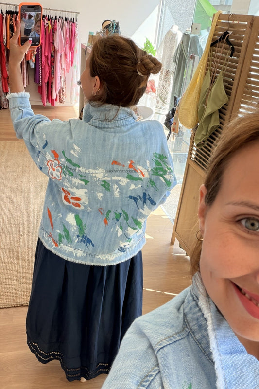 Blusão Jeans Pintado