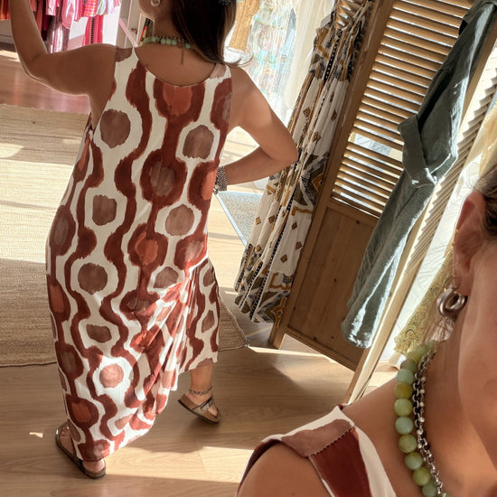 Vestido Malha Fria Tons Quentes