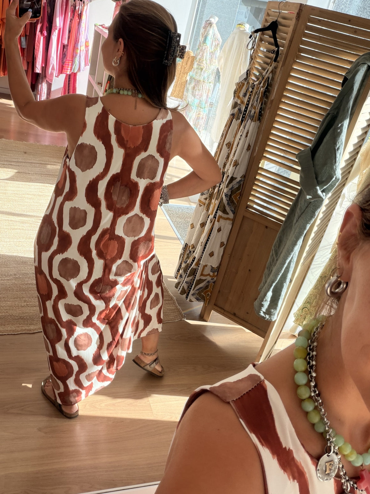 Vestido Malha Fria Tons Quentes