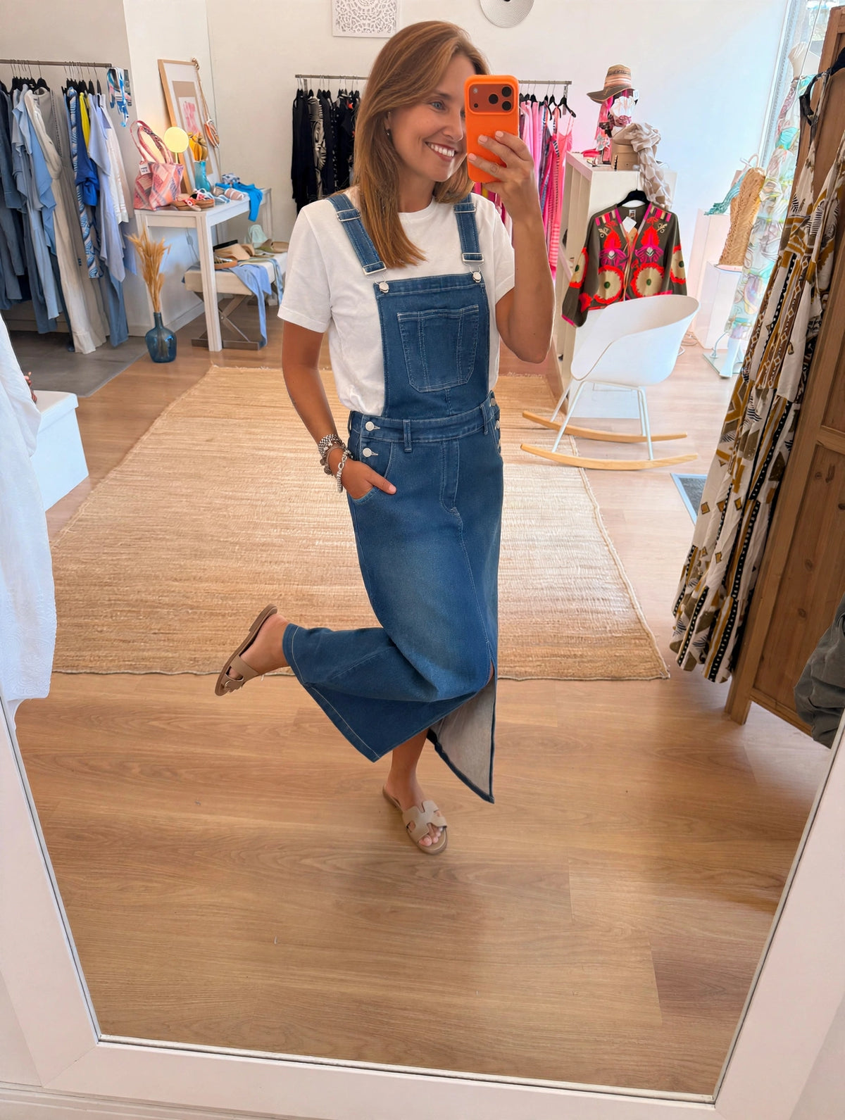 Jardineira Saia Jeans
