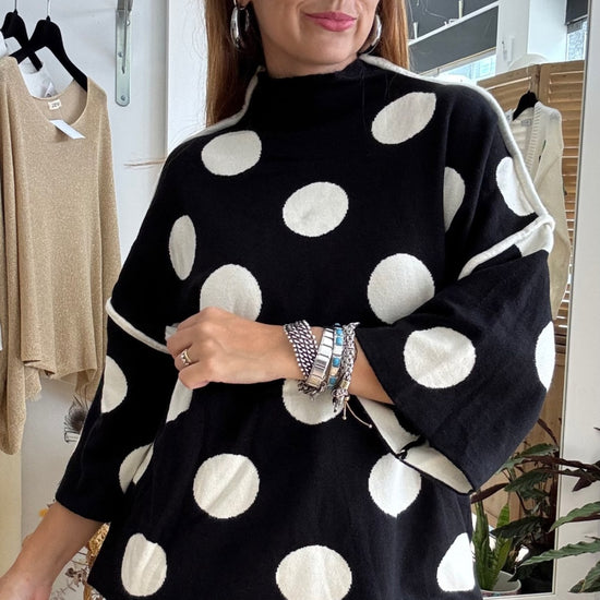 Camisola reversível em malha macia com costuras à vista