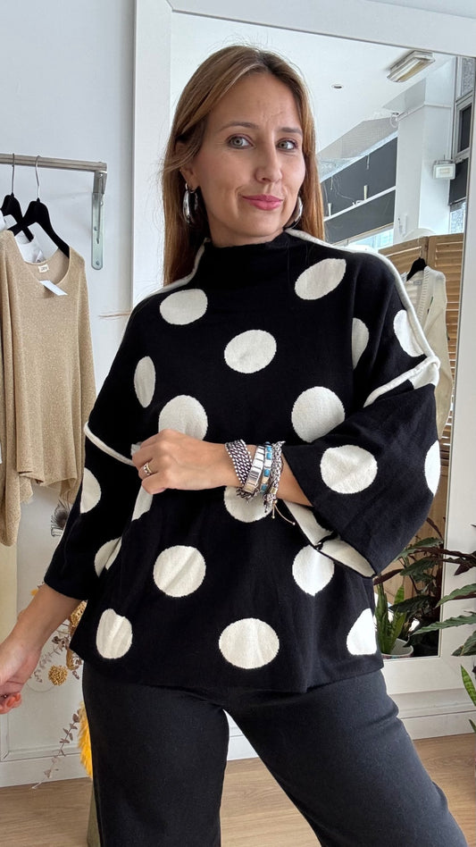 Camisola reversível em malha macia com costuras à vista