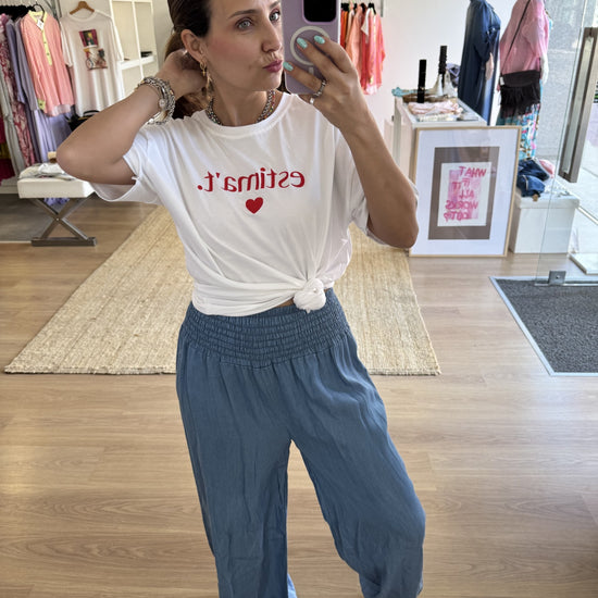 Pantalonas Light Jeans com elástico