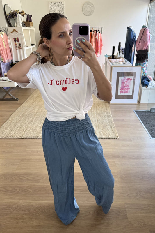 Pantalonas Light Jeans com elástico