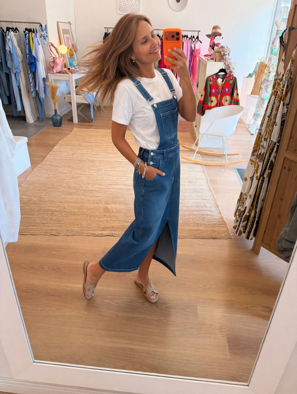 Jardineira Saia Jeans