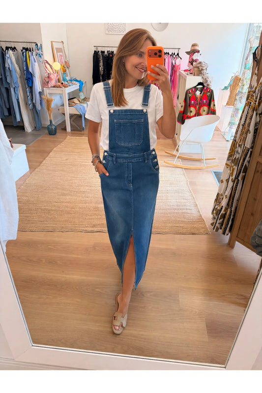Jardineira Saia Jeans