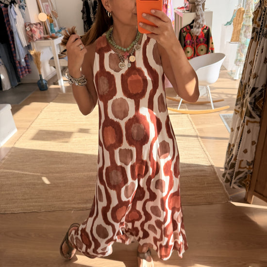 Vestido Malha Fria Tons Quentes