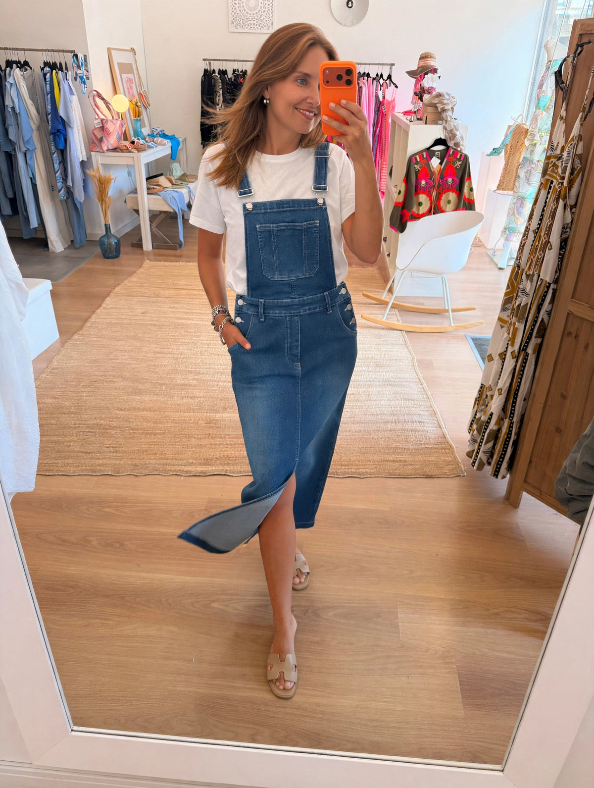 Jardineira Saia Jeans