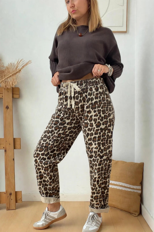 Calças Cargo Leopardo