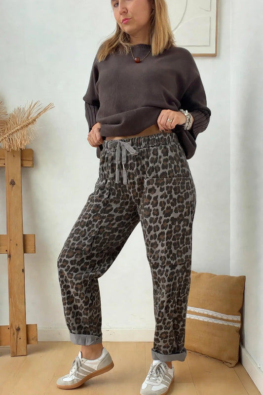 Calças Cargo Leopardo