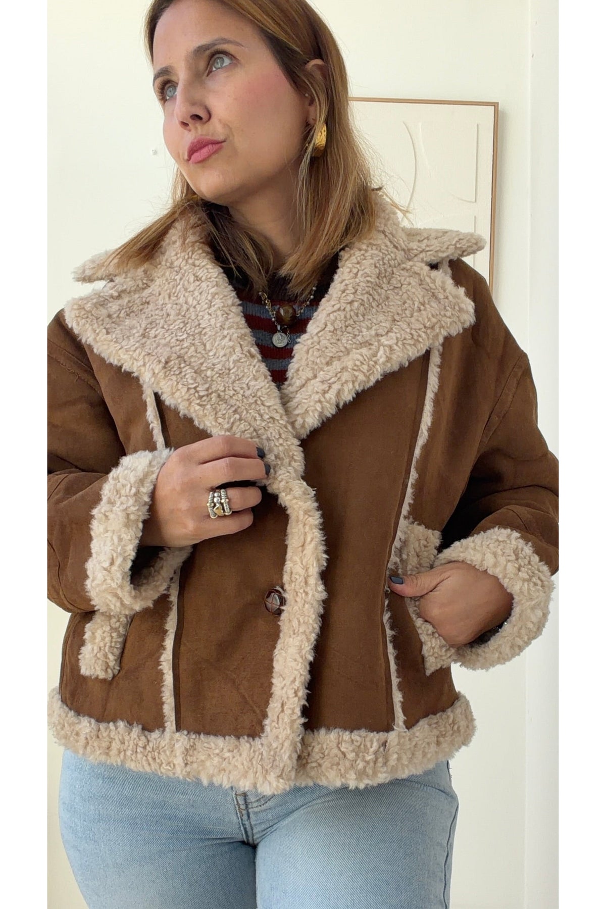 Casaco Aviador Teddy Camel – vista 4