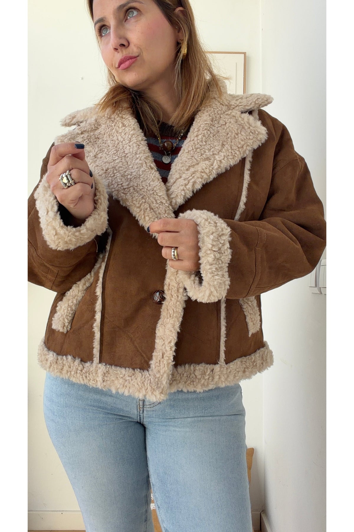 Casaco Aviador Teddy Camel – vista 6