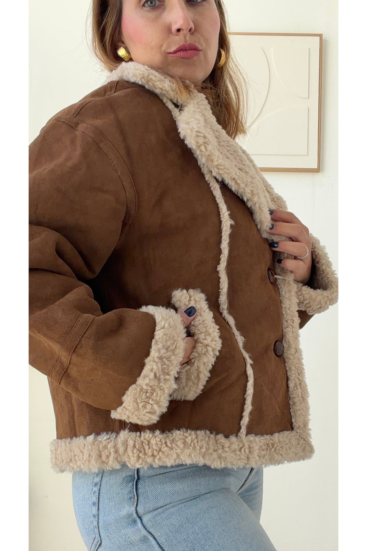 Casaco Aviador Teddy Camel – vista 7