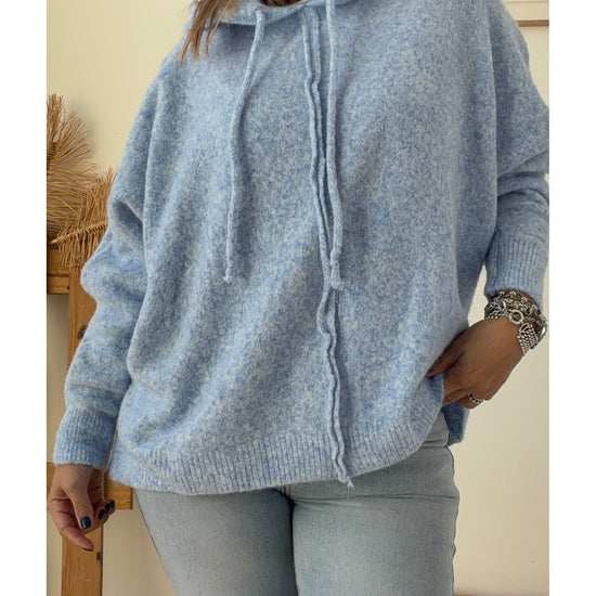 Malha Estilo Poncho com Capuz – vista 2