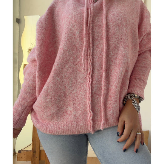 Malha Estilo Poncho com Capuz – vista 3