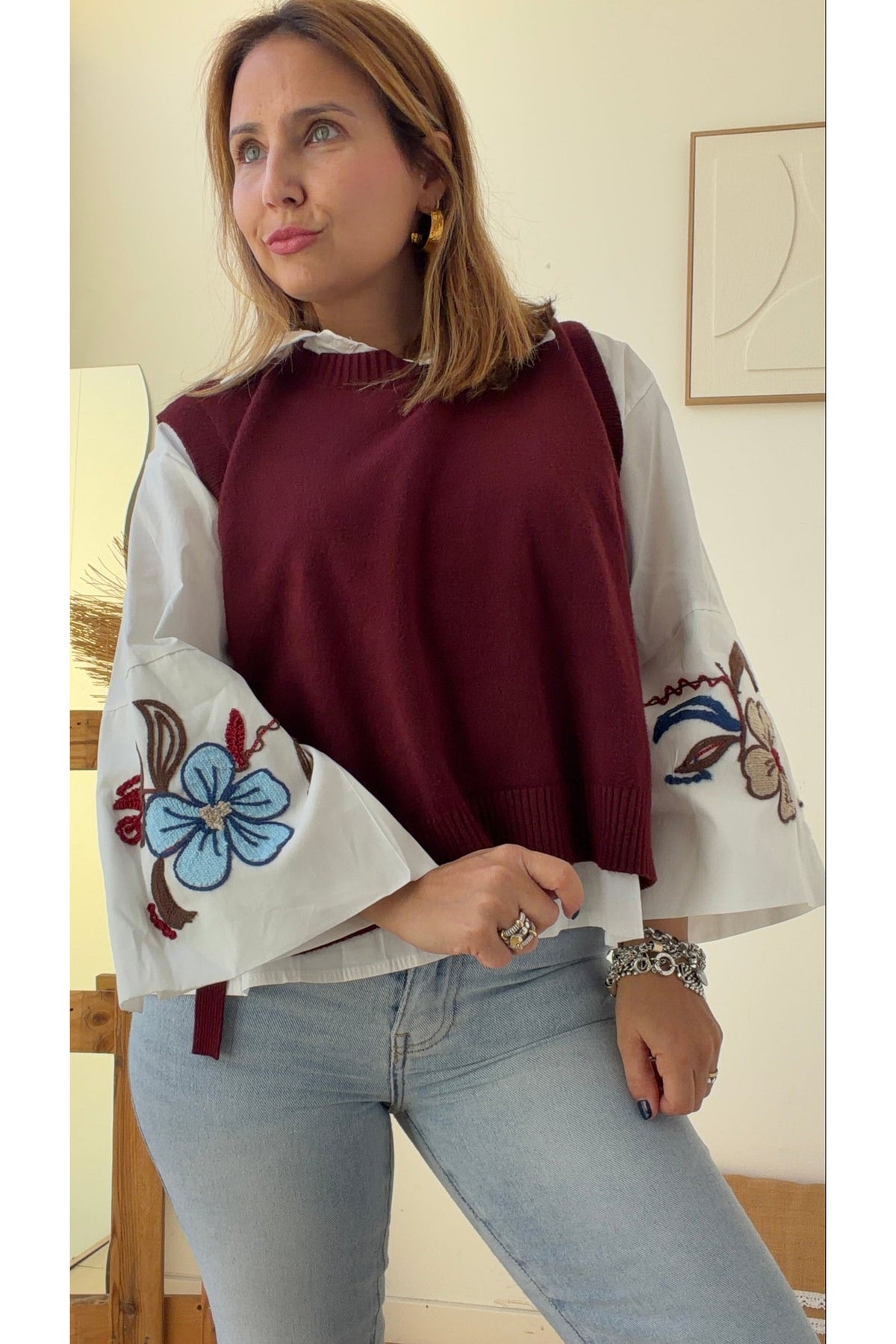 Camisa Bordada Floral – vista 4