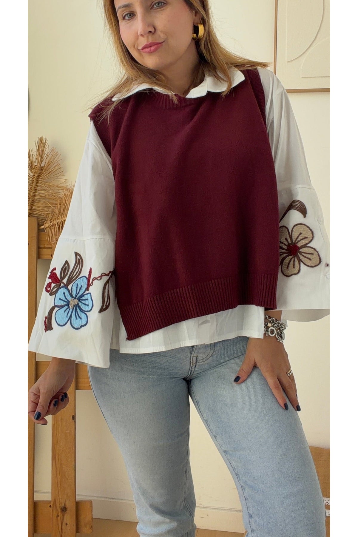 Camisa Bordada Floral – vista 7