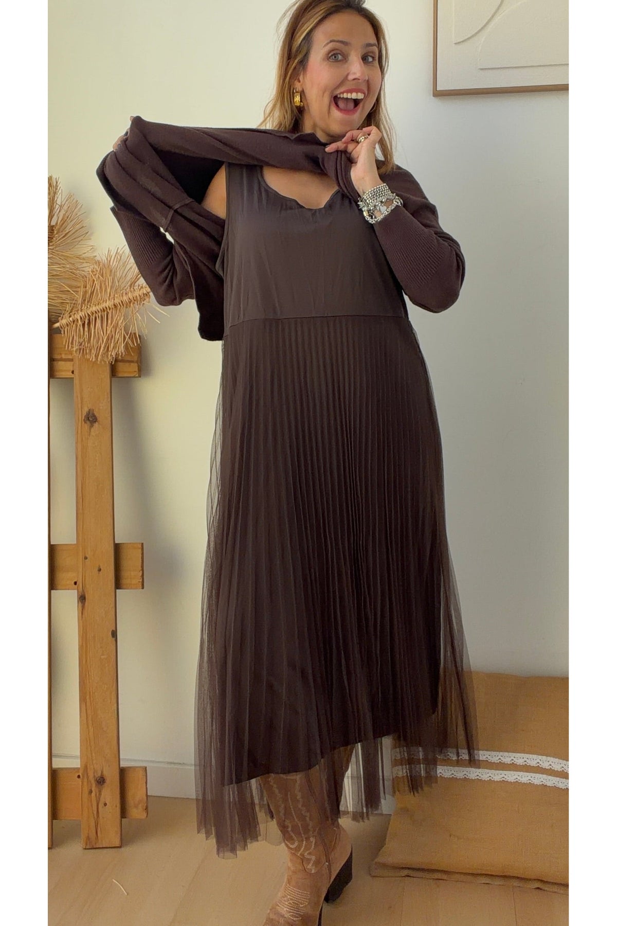 Conjunto Vestido Tule + Malha – vista 3