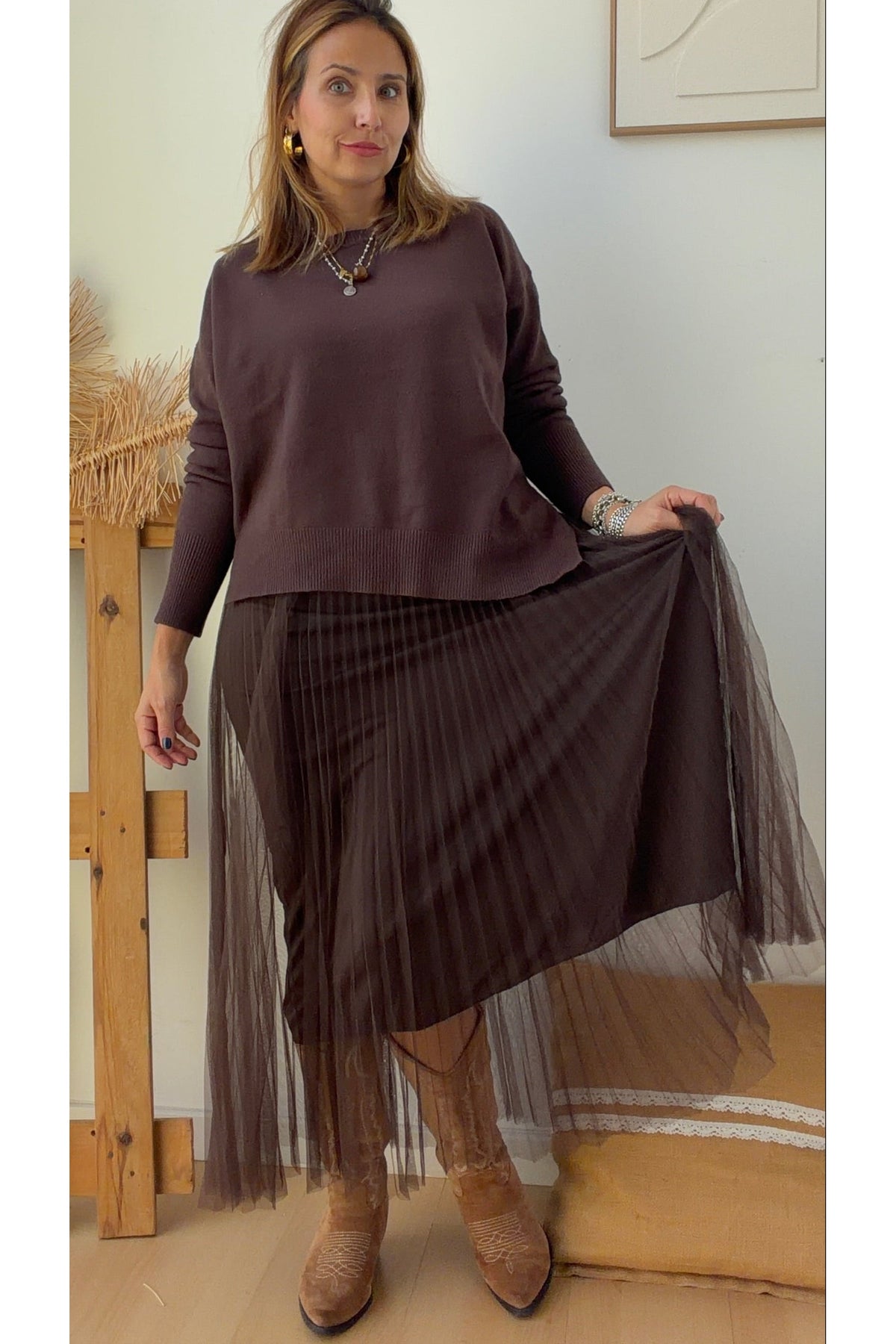 Conjunto Vestido Tule + Malha – vista 2