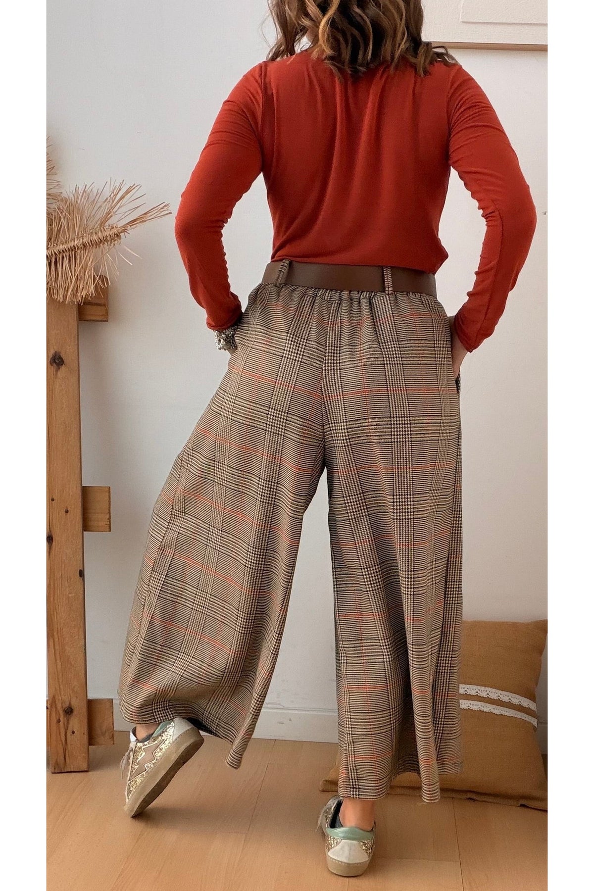 Culottes Gio Tartan com Telha – vista 3