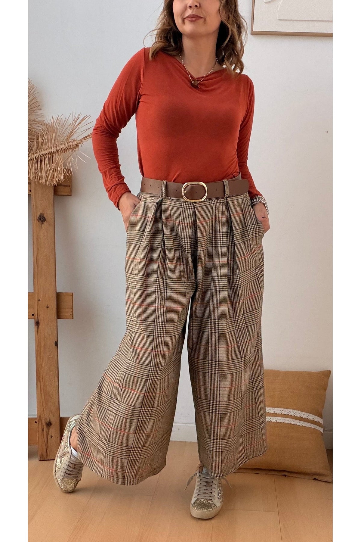 Culottes Gio Tartan com Telha – vista 4