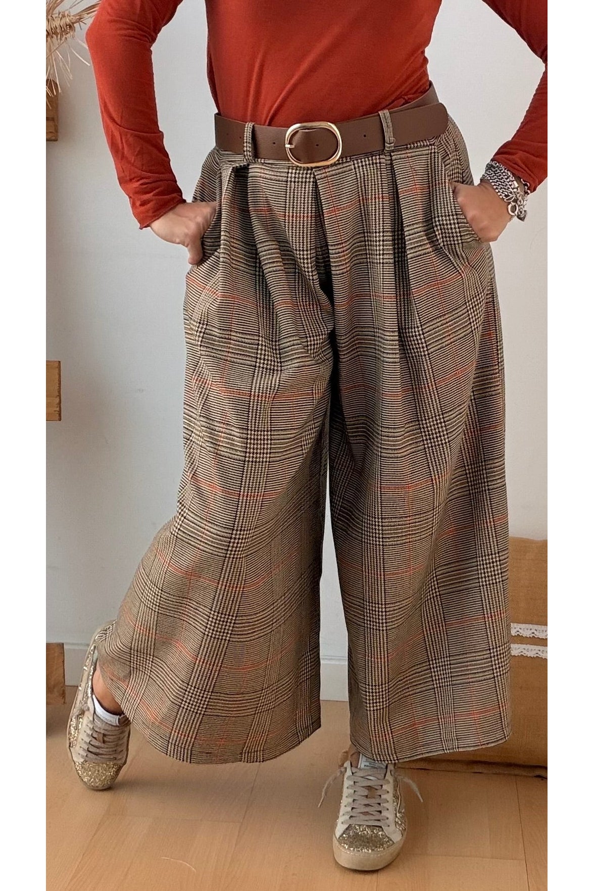 Culottes Gio Tartan com Telha – vista 6