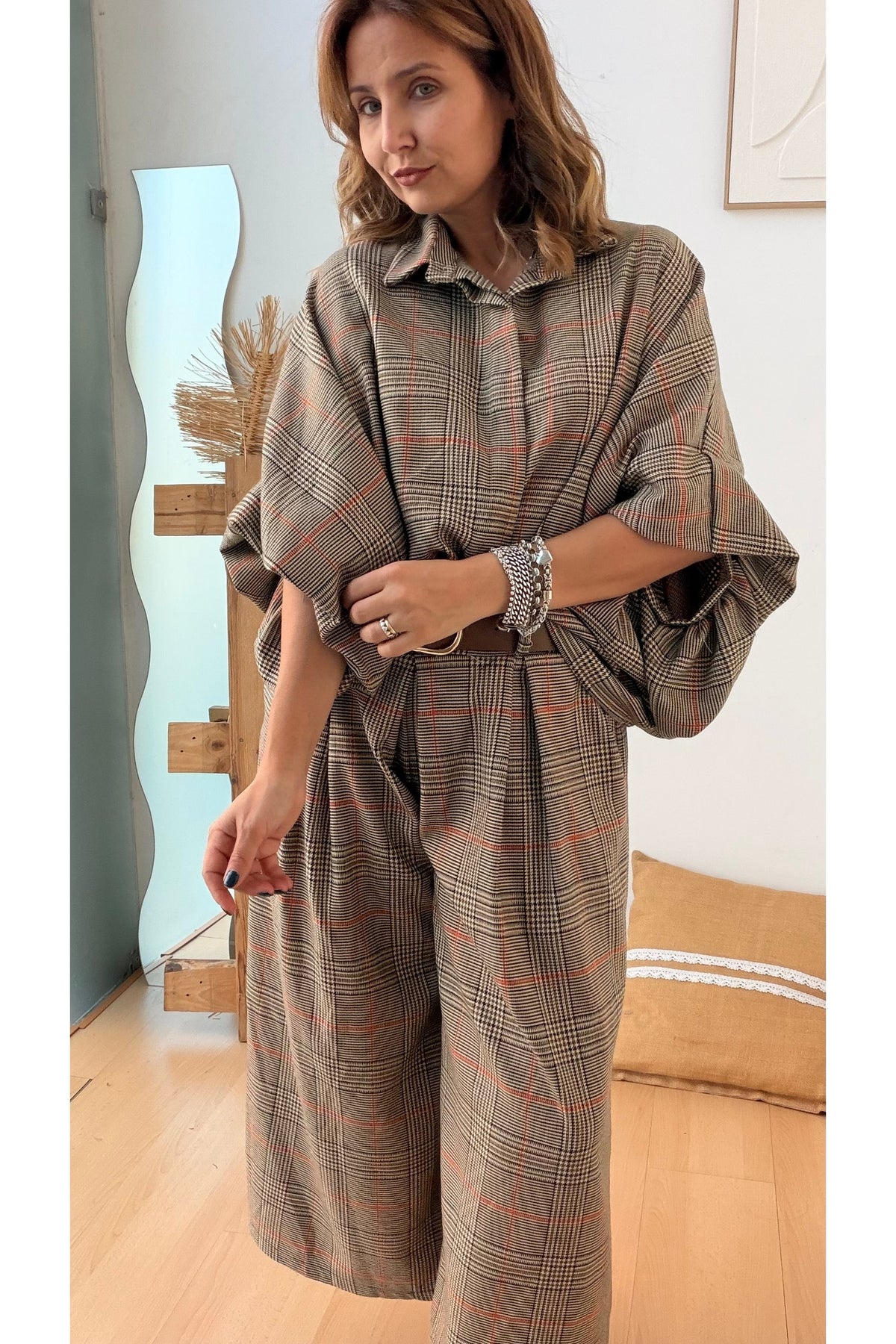 Blusa Gio Tartan com Telha – vista 2