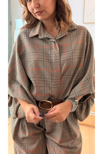 Blusa Gio Tartan com Telha – vista 1