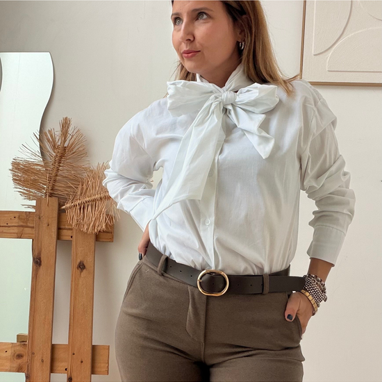 CAMISA LAÇO BRANCA CLÁSSICA – vista 3
