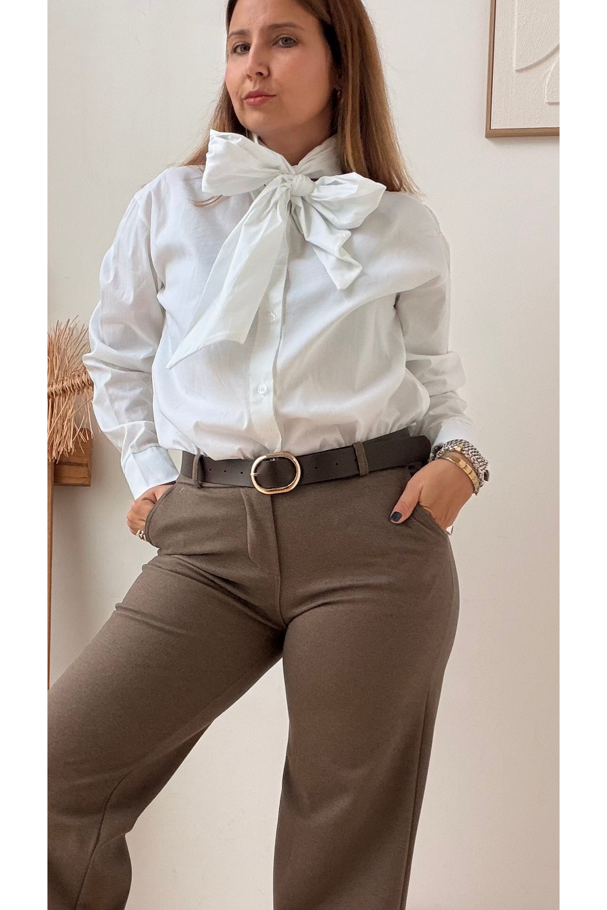 CAMISA LAÇO BRANCA CLÁSSICA – vista 4