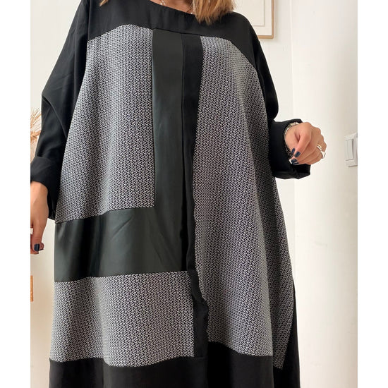 VESTIDO TÚNICA PRETO & TWEED – vista 2