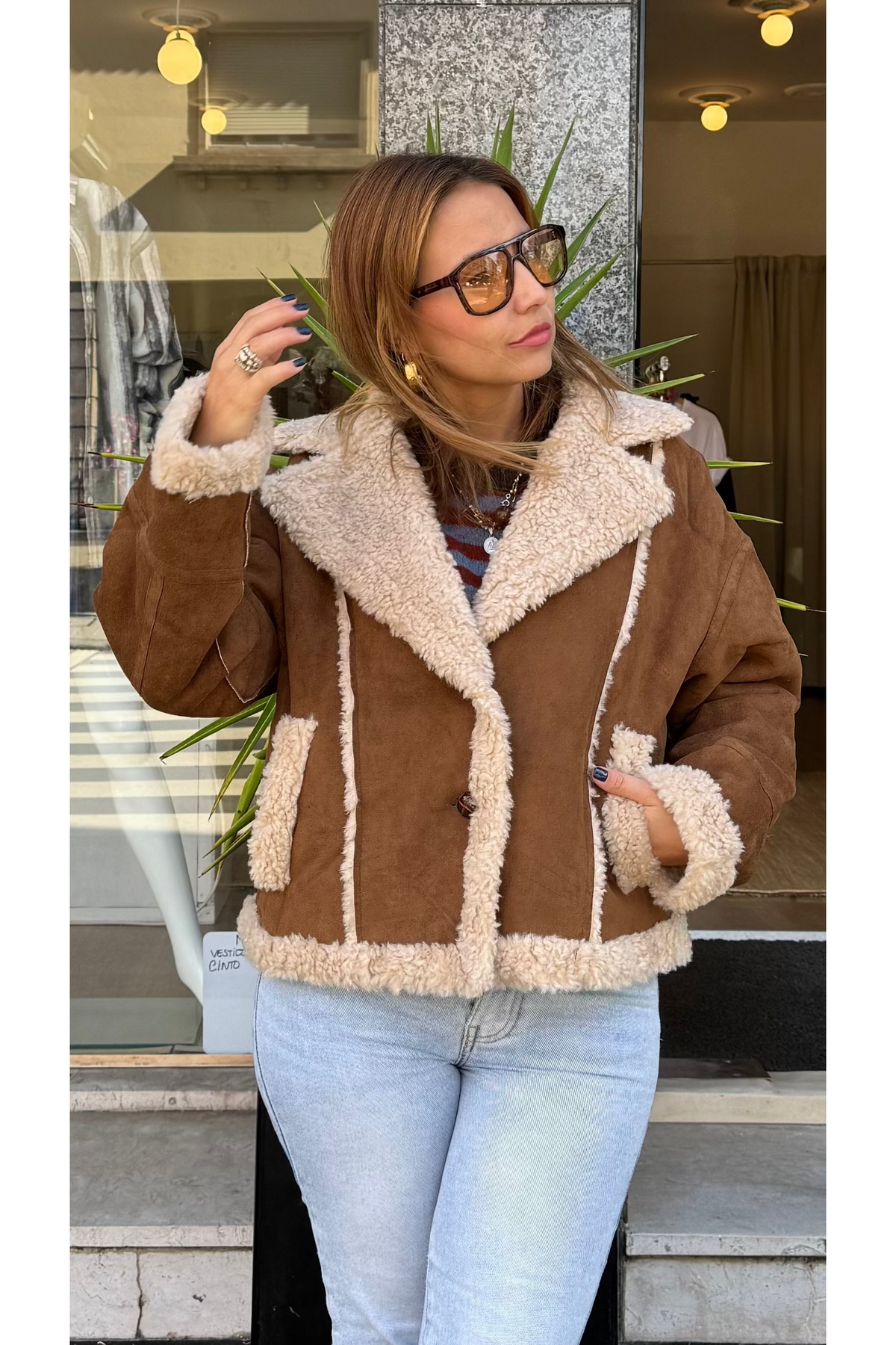 Casaco Aviador Teddy Camel – vista 1