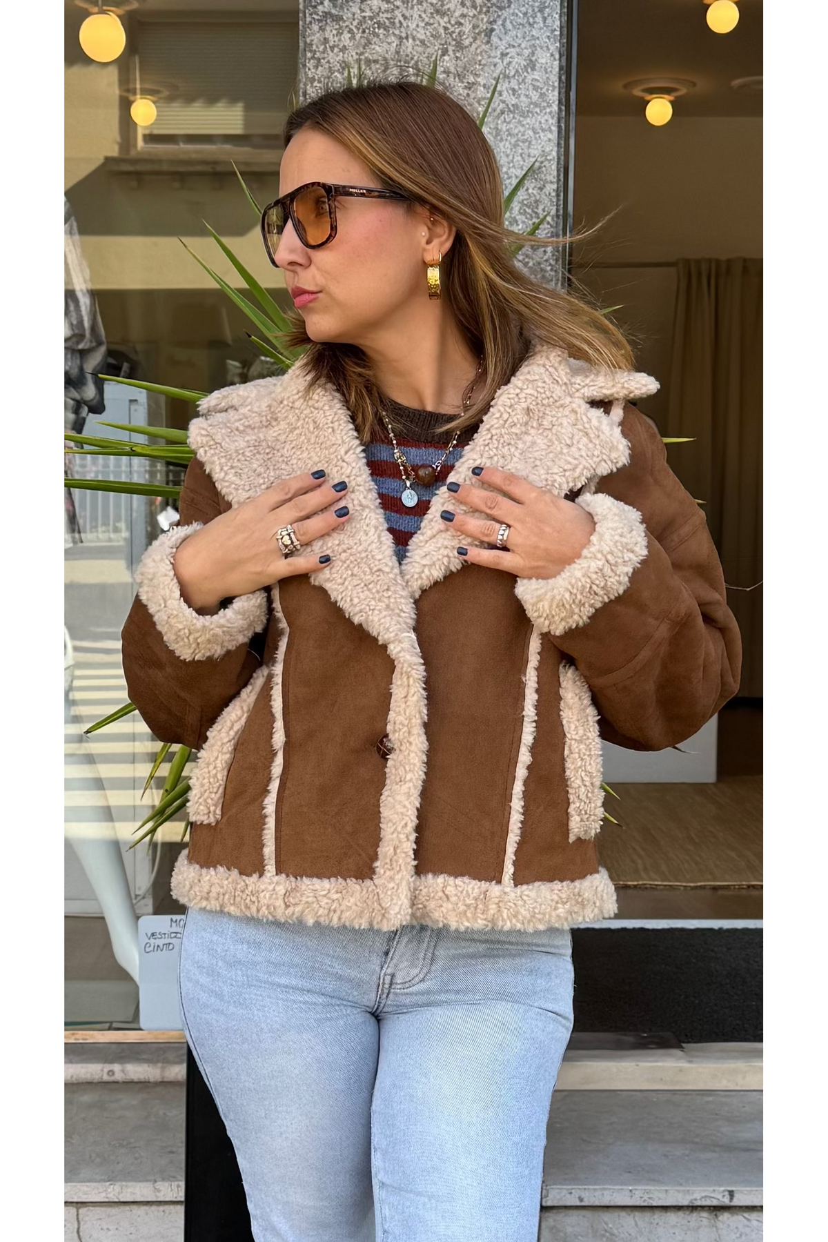 Casaco Aviador Teddy Camel – vista 2