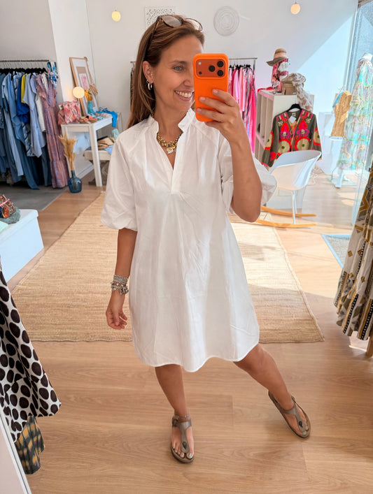 Vestido em popelina de algodão