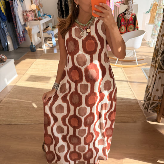 Vestido Malha Fria Tons Quentes