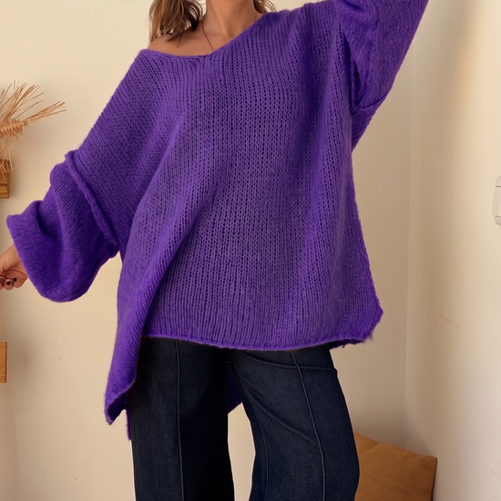 Camisolão Oversize Tricot Fofo – Roxo