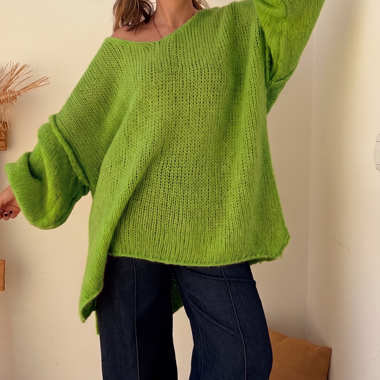 Camisolão Oversize Tricot Fofo – Verde
