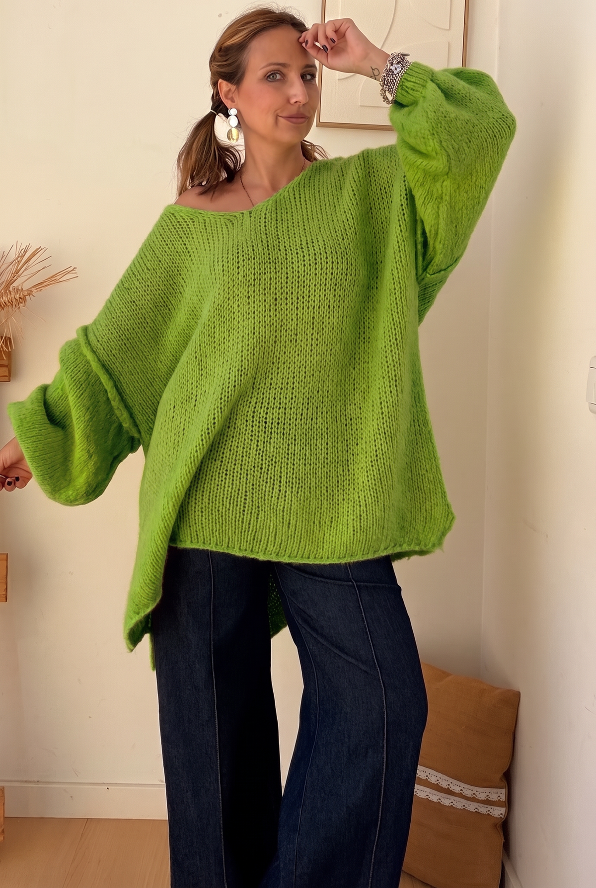 Camisolão Oversize Tricot Fofo – Verde