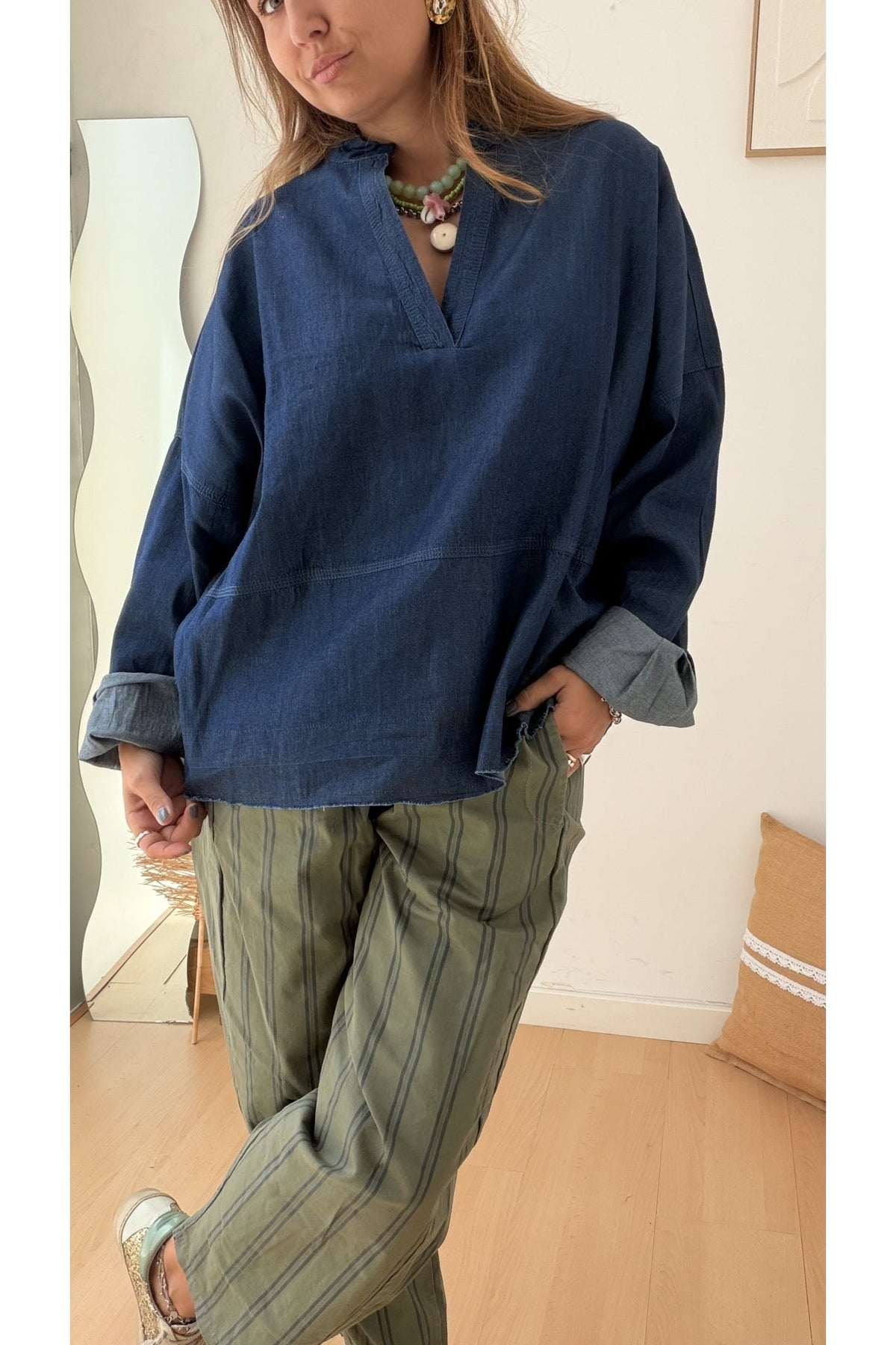 Blusa Denim Leve – vista 3