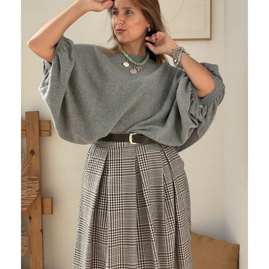 Camisola Poncho Lara – Cinza