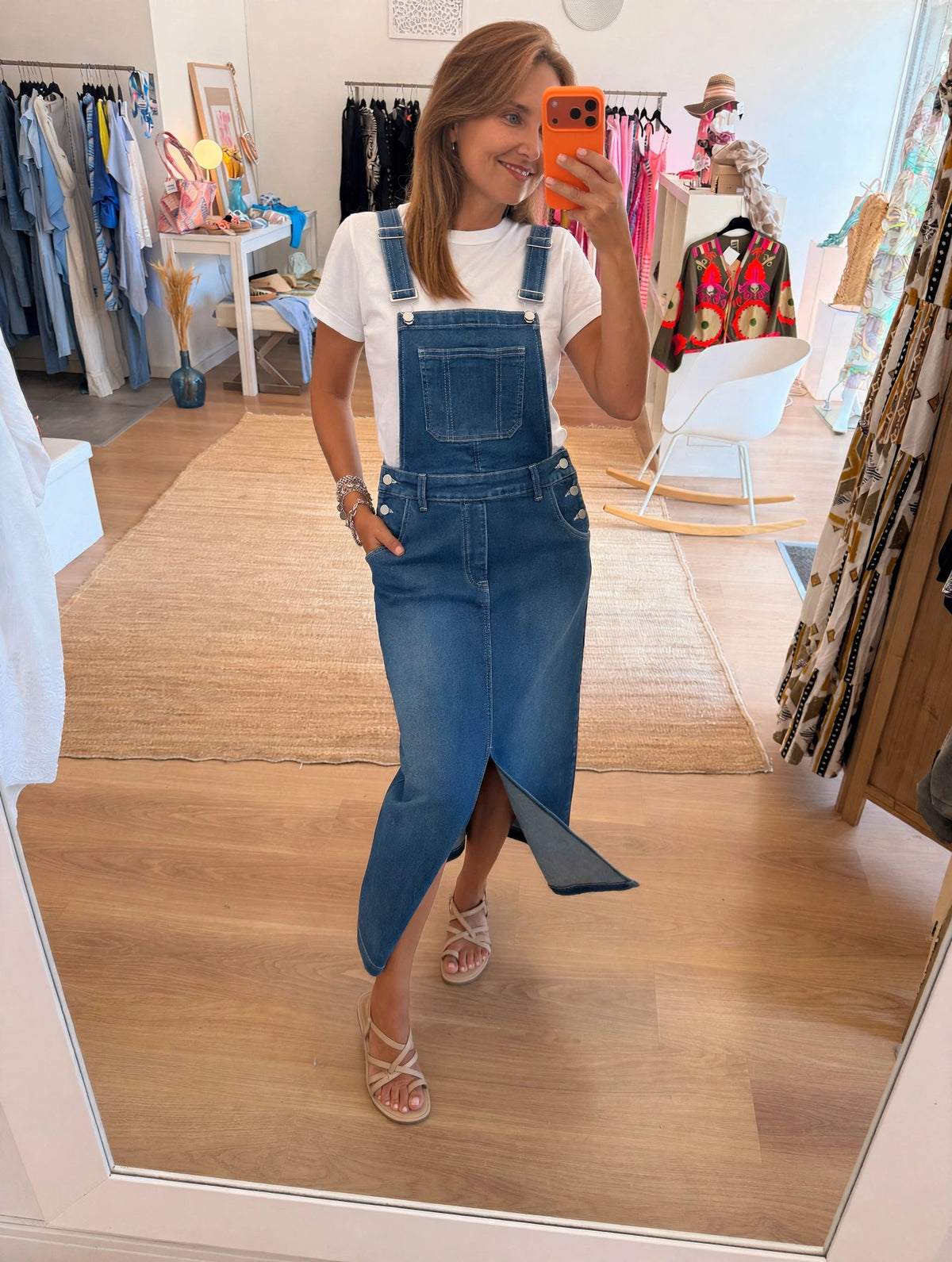Jardineira Saia Jeans