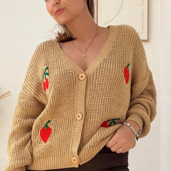 Cardigan Cerejas – vista 1