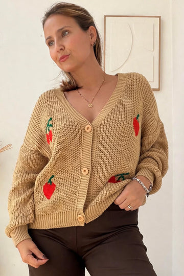 Cardigan Cerejas – vista 1