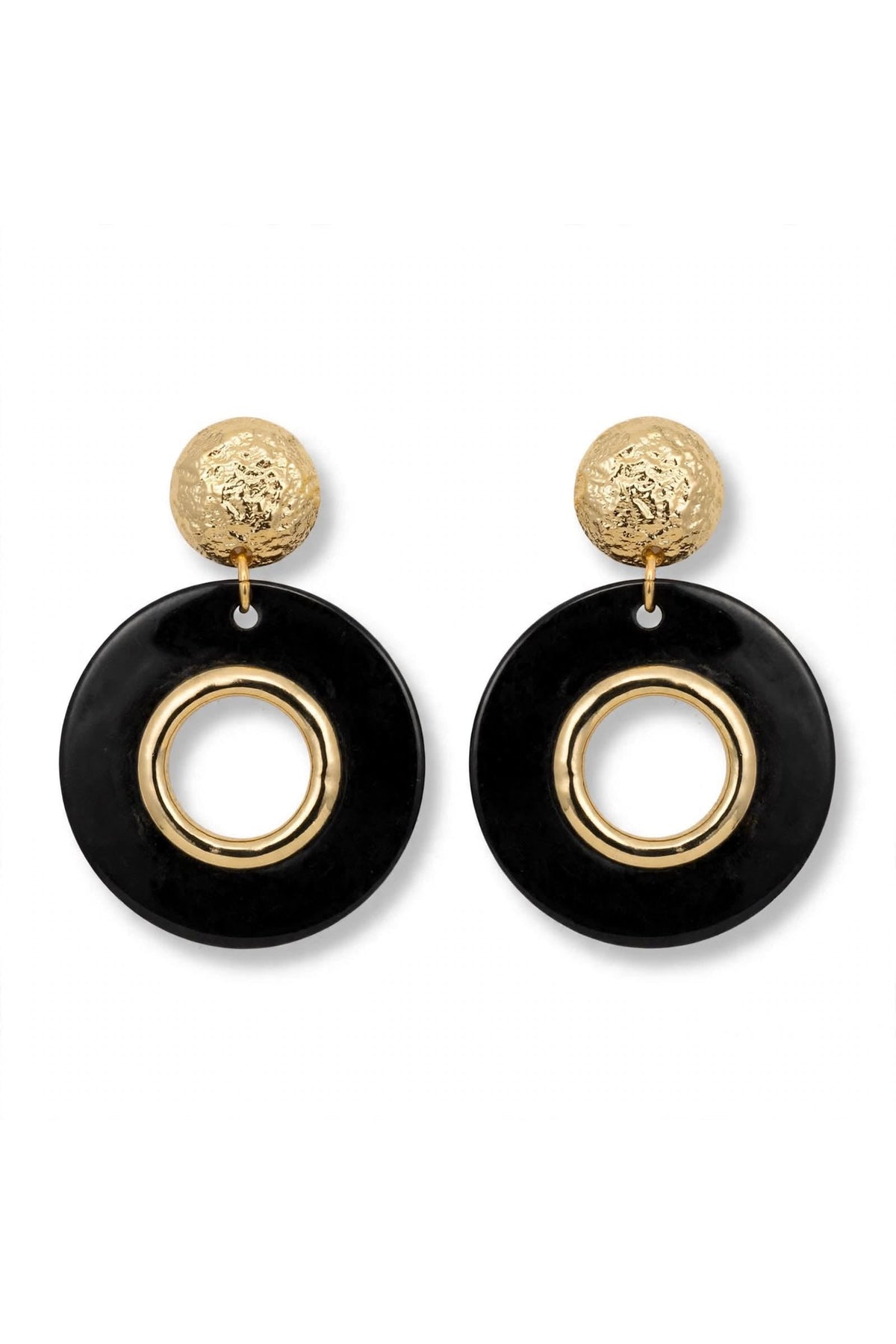 Brincos Preto e Dourado – vista 2